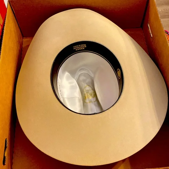 Vintage Stetson D4 Ranch Tan 4” Brim Cowboy Hat Size 7 1/4 MADE in USA PRICE… - Picture 15 of 16